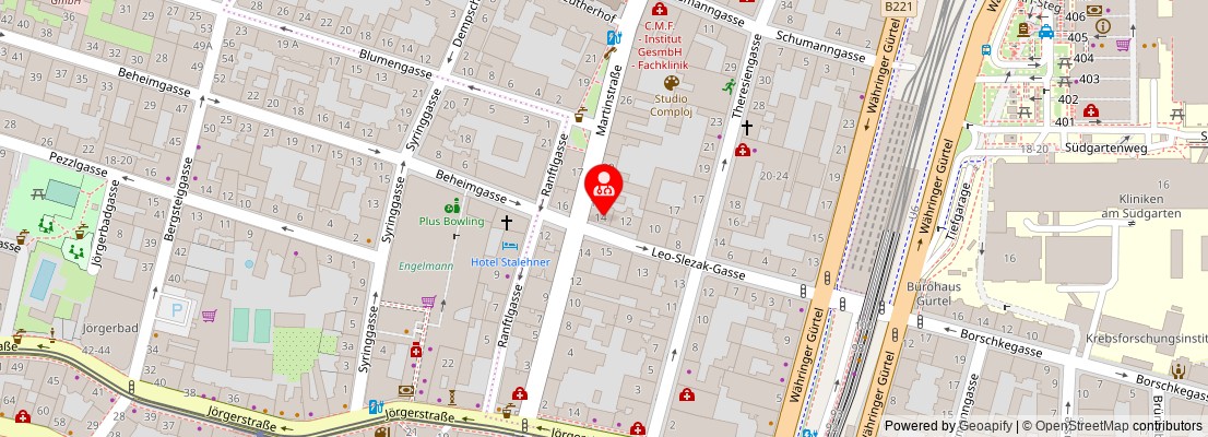Street map section around the address