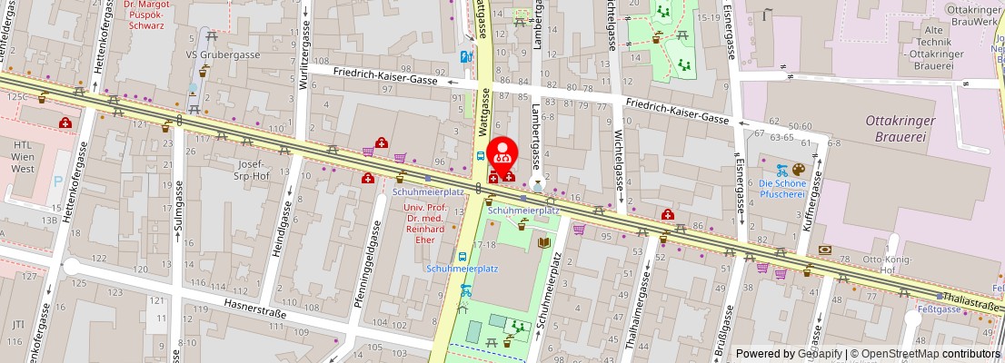 Street map section around the address