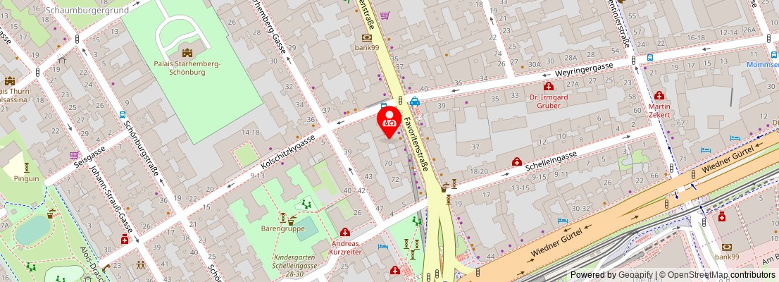 Street map section around the address