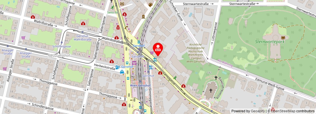 Street map section around the address