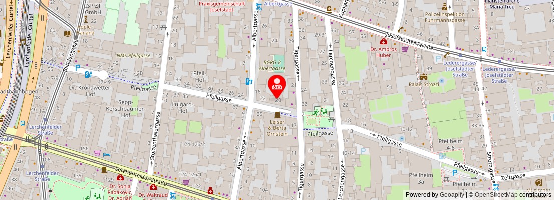 Street map section around the address