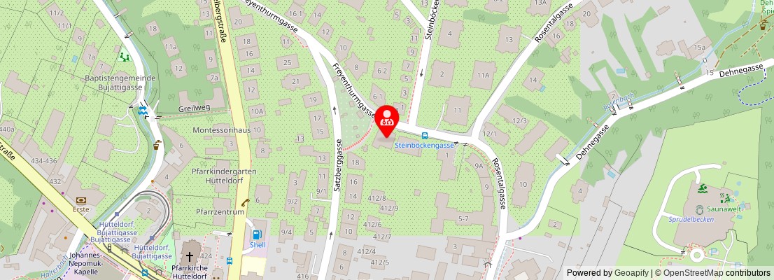 Street map section around the address