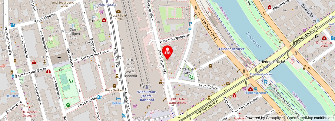 Street map section around the address