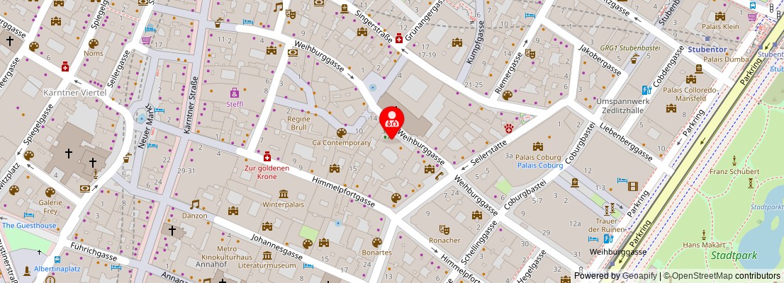 Street map section around the address
