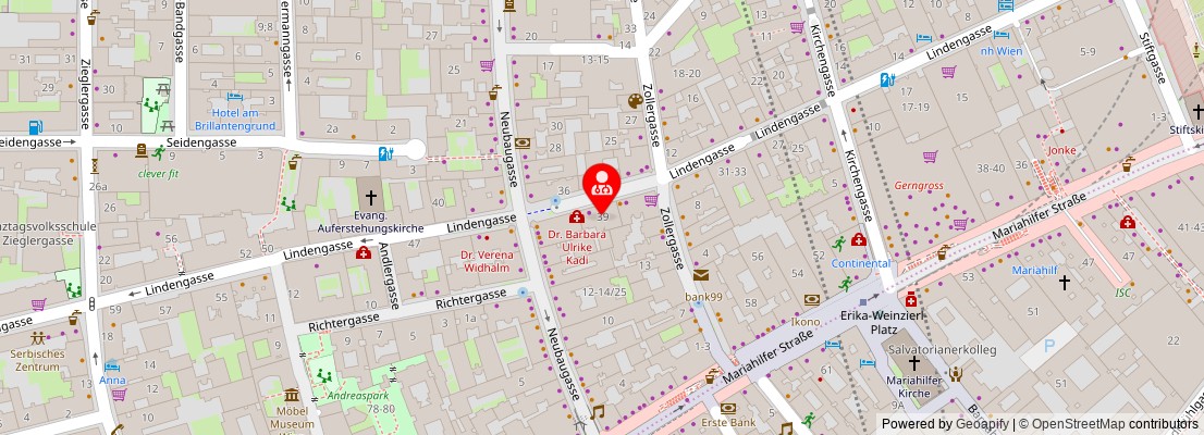Street map section around the address