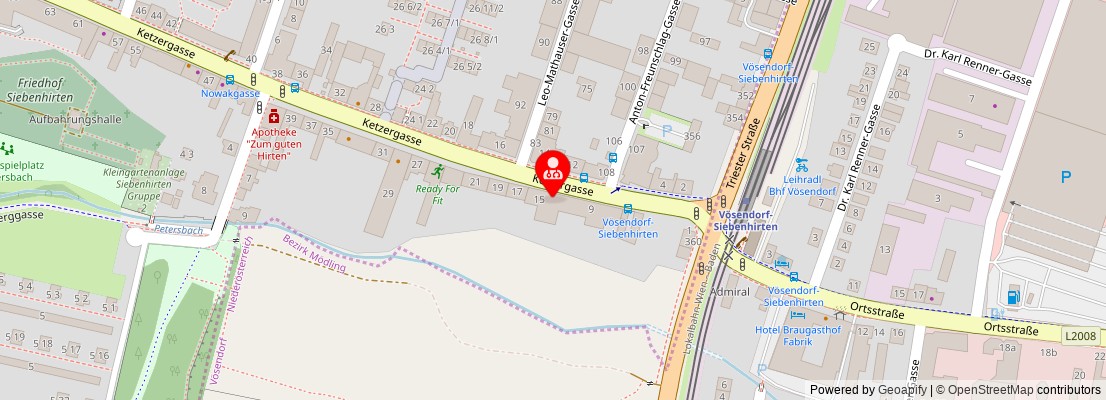 Street map section around the address