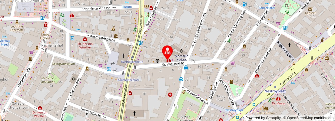 Street map section around the address