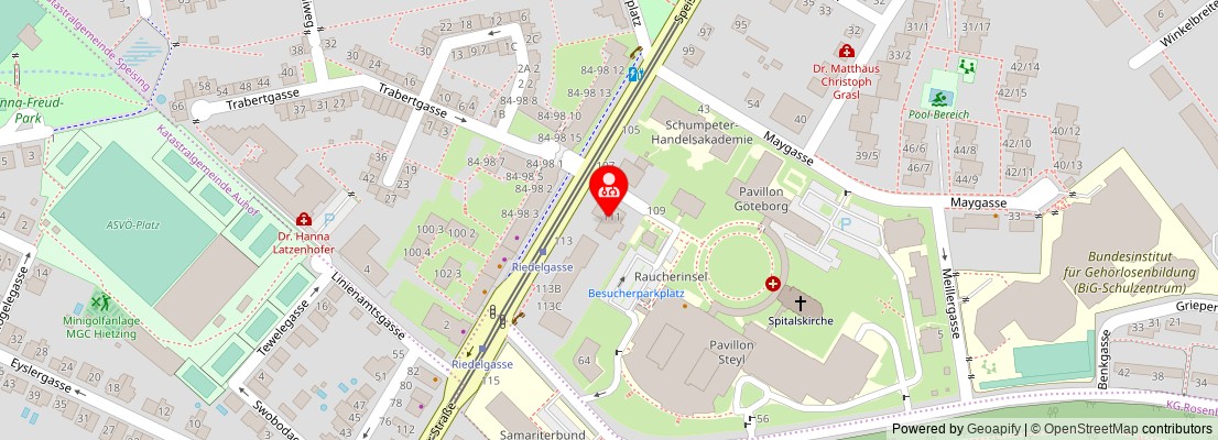 Street map section around the address