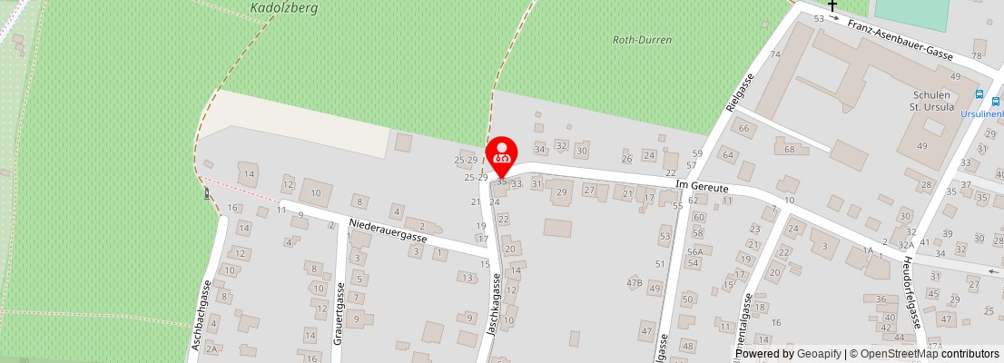 Street map section around the address