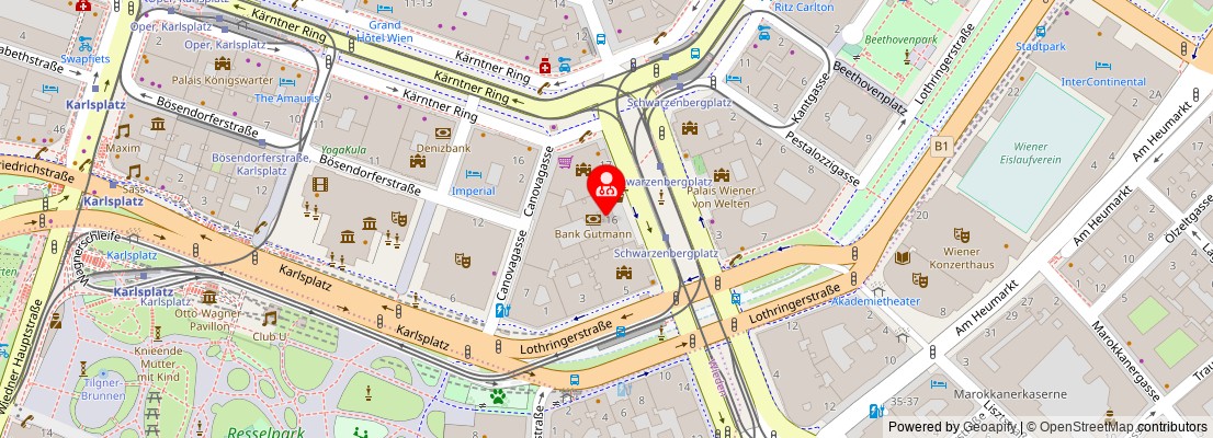 Street map section around the address