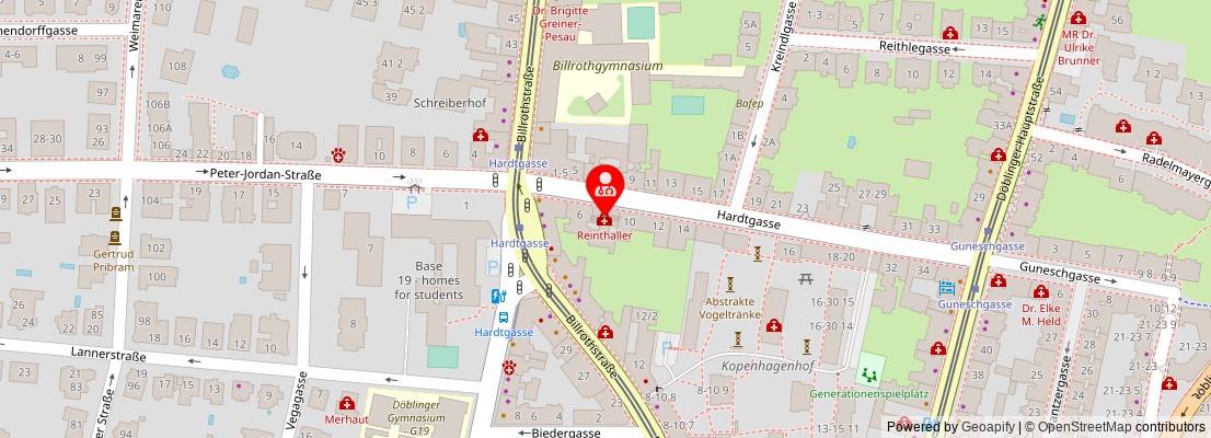 Street map section around the address