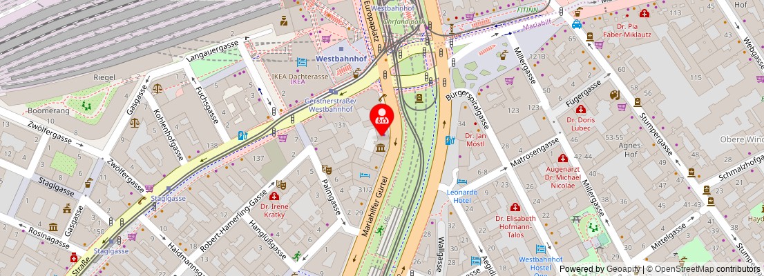 Street map section around the address
