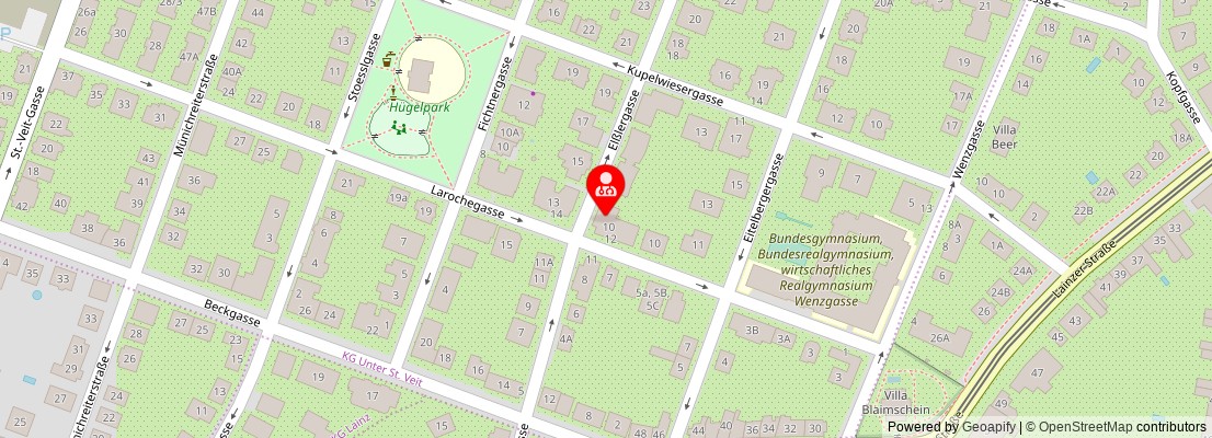 Street map section around the address