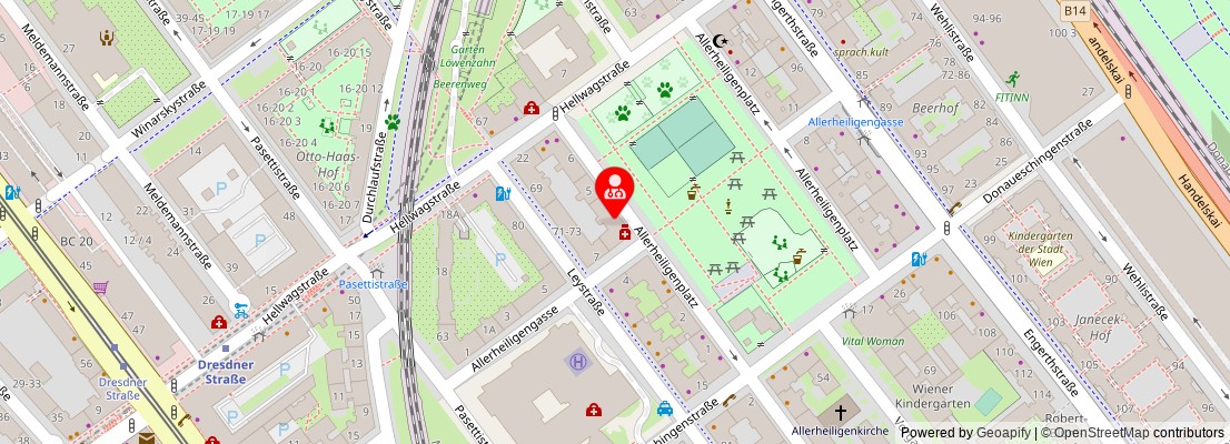 Street map section around the address