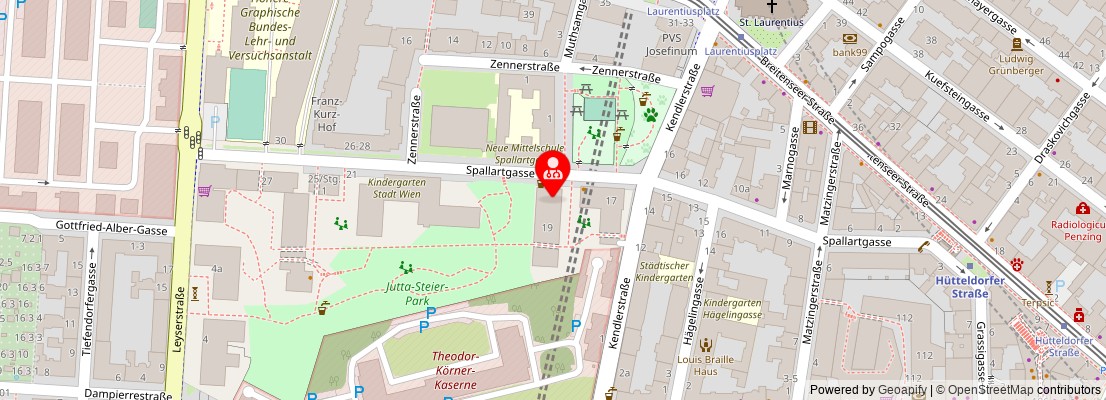 Street map section around the address