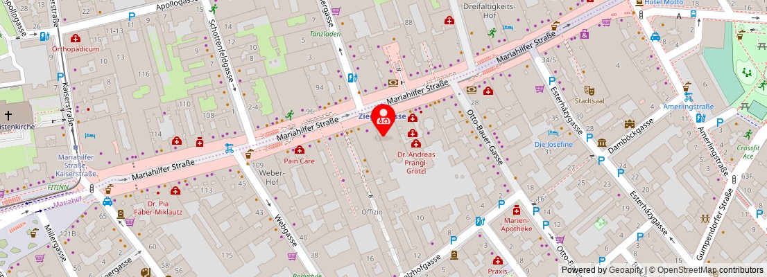 Street map section around the address
