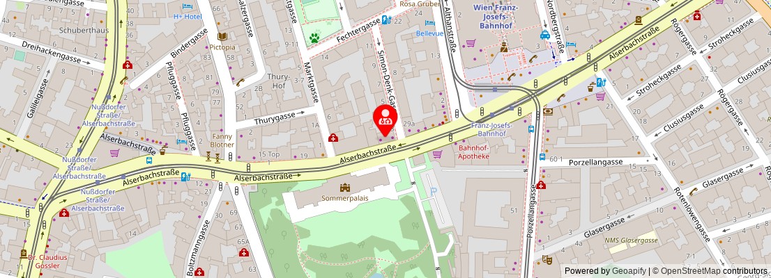 Street map section around the address