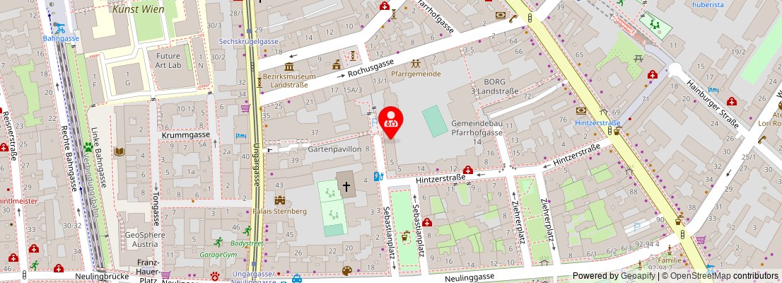 Street map section around the address