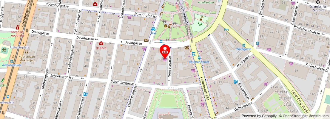 Street map section around the address