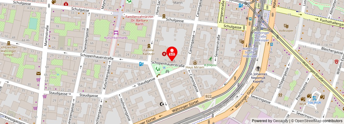 Street map section around the address
