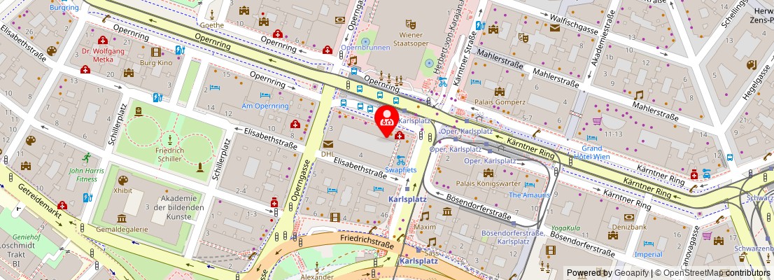 Street map section around the address