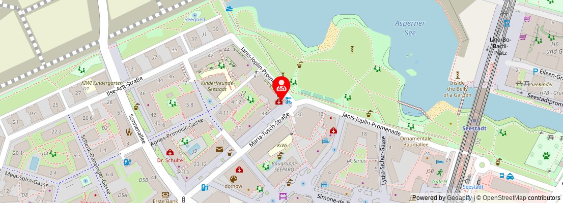 Street map section around the address