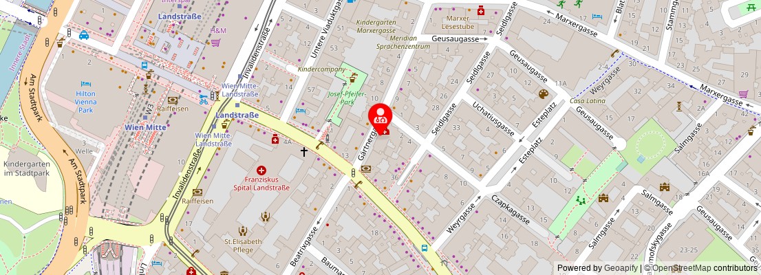 Street map section around the address