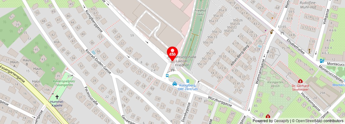 Street map section around the address