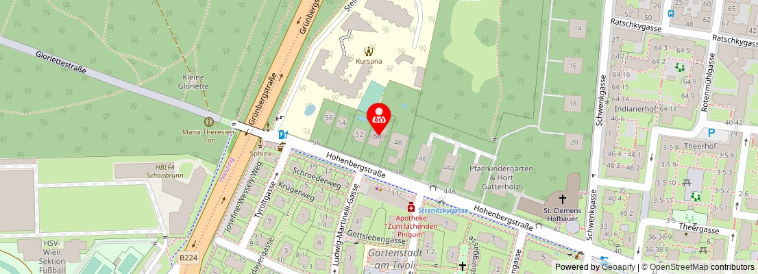 Street map section around the address