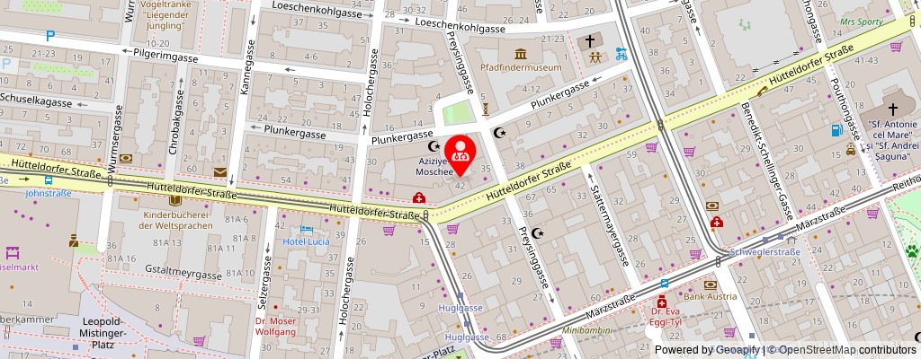 Street map section around the address