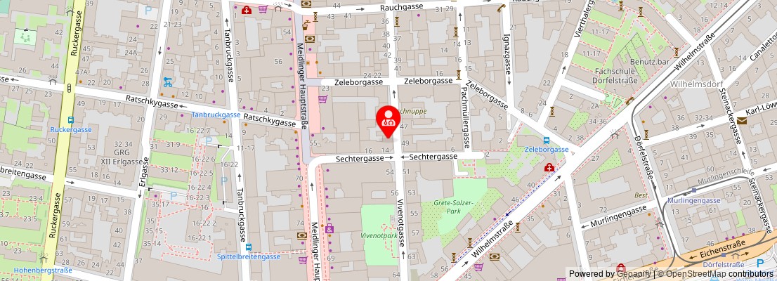 Street map section around the address