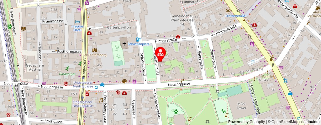 Street map section around the address