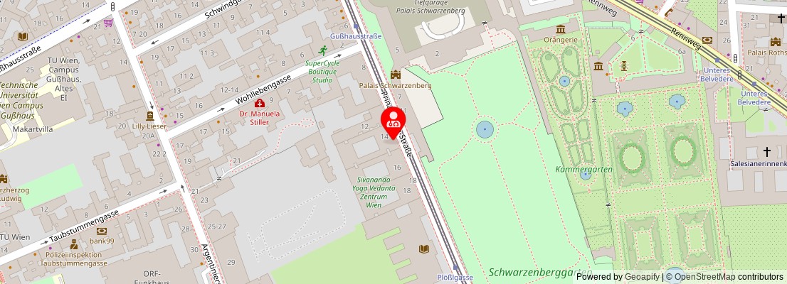 Street map section around the address