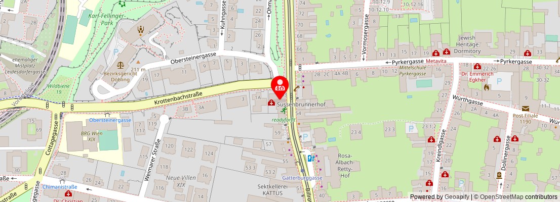 Street map section around the address