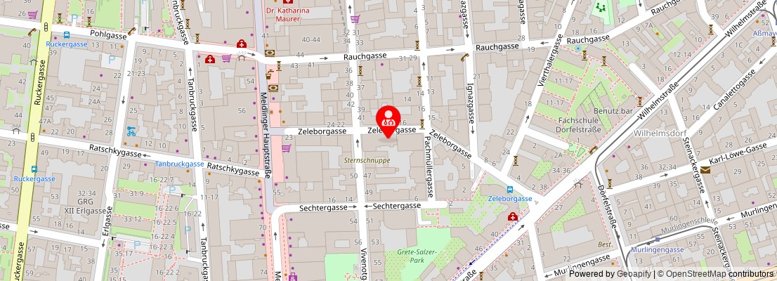 Street map section around the address