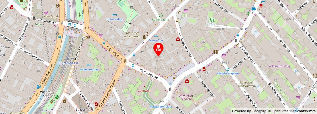 Street map section around the address