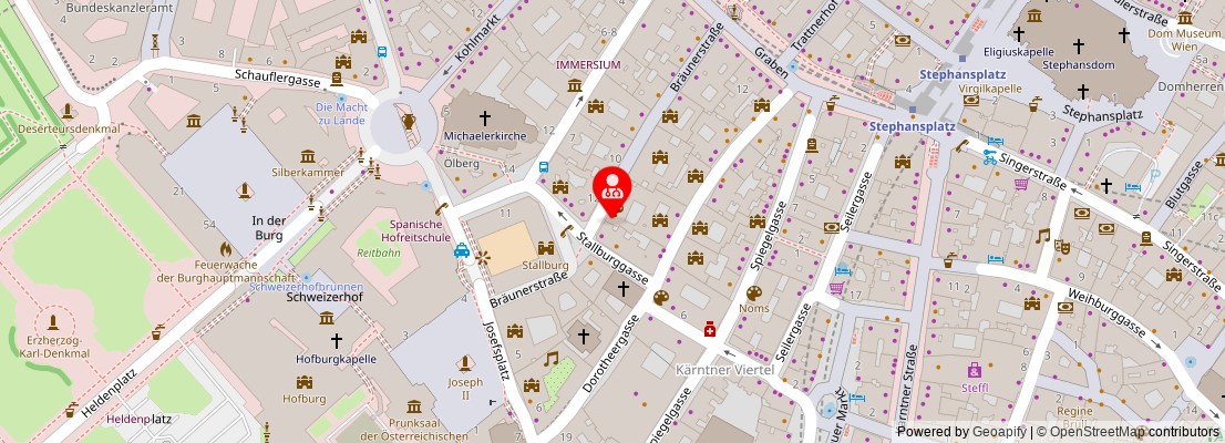 Street map section around the address
