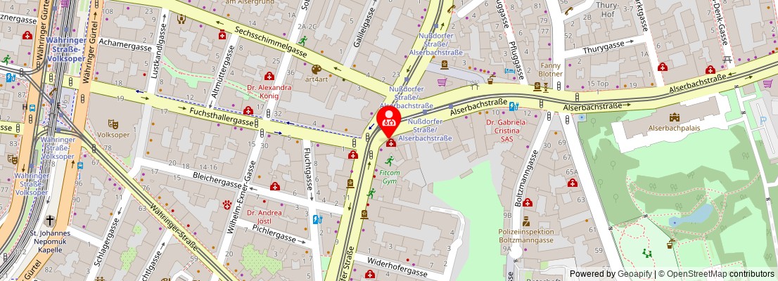 Street map section around the address