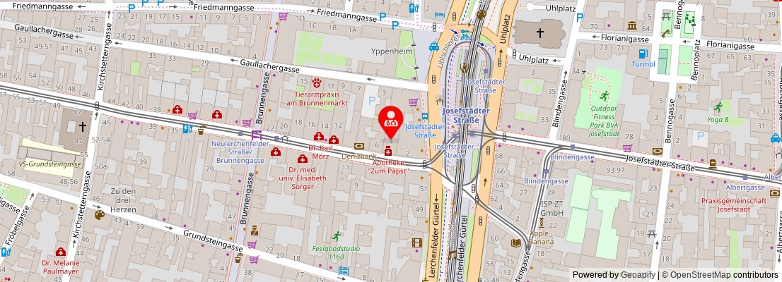 Street map section around the address