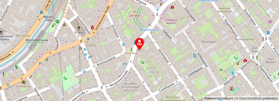 Street map section around the address
