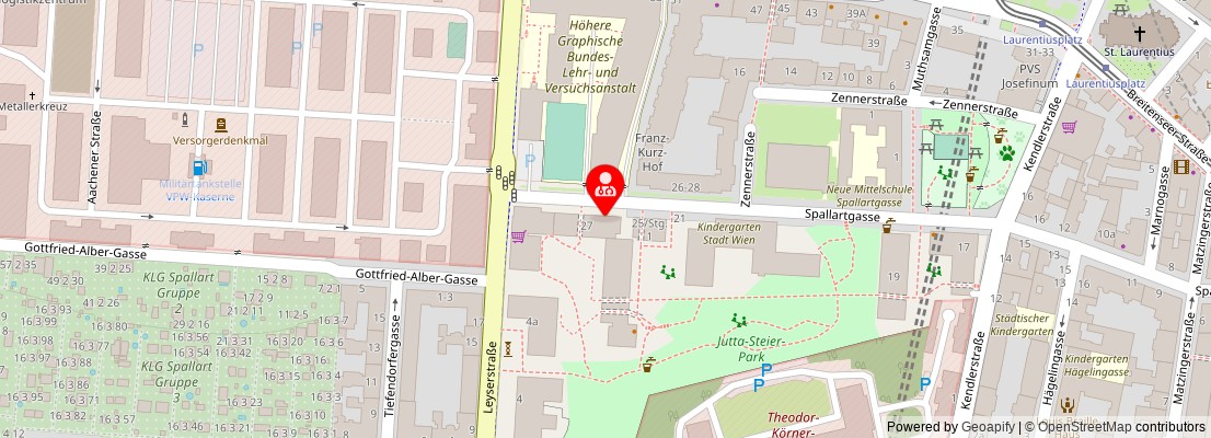 Street map section around the address