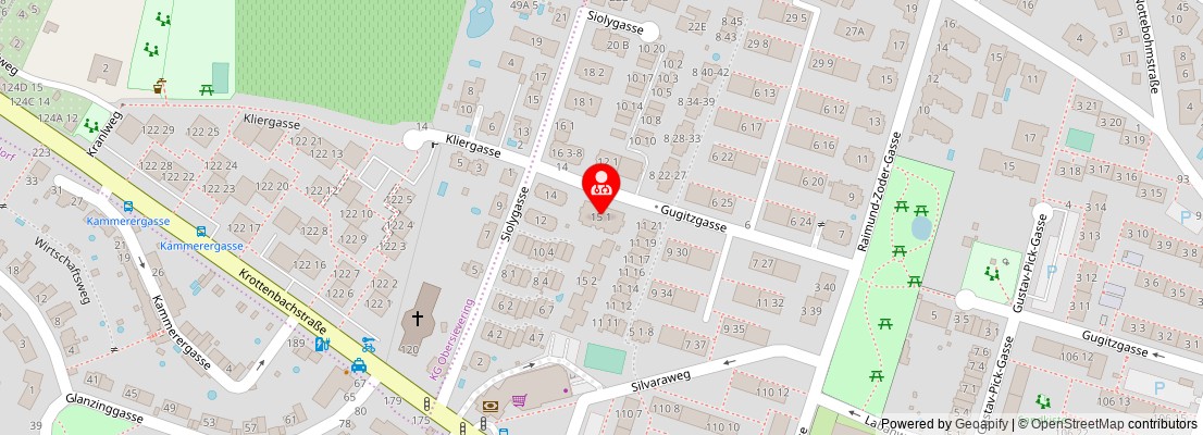 Street map section around the address