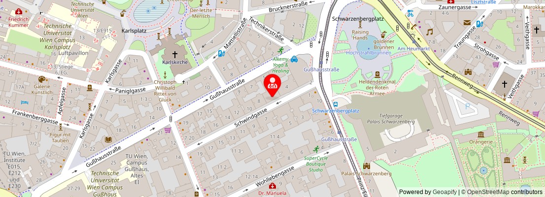 Street map section around the address