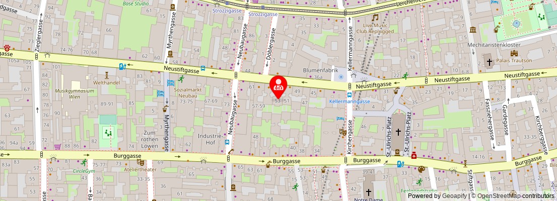 Street map section around the address