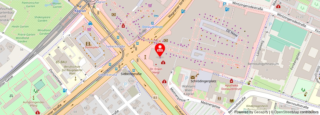 Street map section around the address
