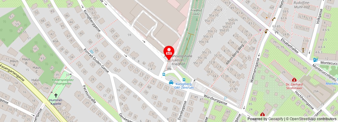 Street map section around the address