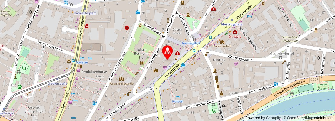 Street map section around the address