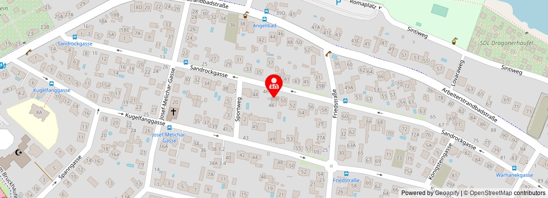 Street map section around the address
