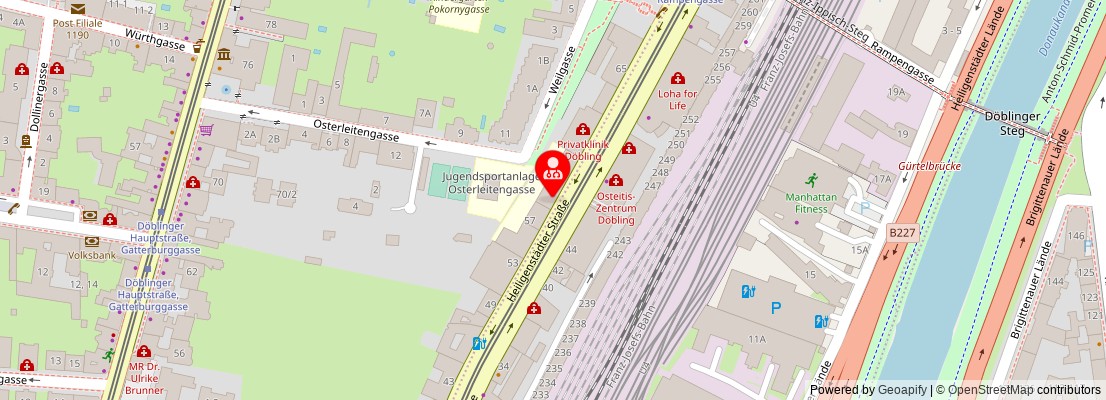 Street map section around the address