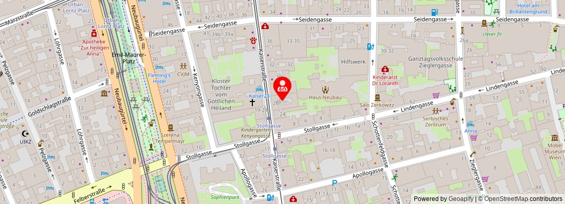 Street map section around the address